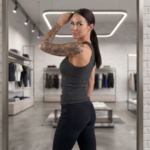 REXFITSPORTS 2026 Camiseta sin Mangas Acanalada para Mujer con Logotipo Personalizado, Ajuste Delgado, para Gimnasio, Deportes, Entrenamiento, Fitness, Chaleco Casual de Algodón para Damas - Product Image 4