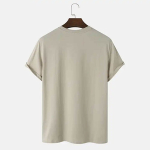 เสื้อยืดสตรีทแวร์คุณภาพสูงสำหรับผู้ชาย คอกลม แขนเสื้อแบบดรอปโชว์เดอร์ ผ้าฝ้าย 100% - Product Image 6