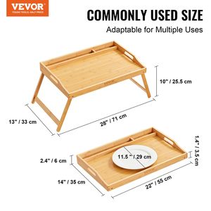 21.6 portatile \ "X 13.8 \" in legno di bambù artigianato tavolo vassoio con gambe pieghevoli Slot multimediale per la colazione snack da lavoro vassoio TV - Product Image 2