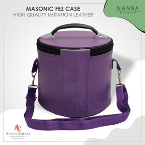 NANBA GROUP Deluxe Masonic <b>Purple</b> Fez Cap Case Soft Case Lightweight Imitation Leather Zipper Closure Customizable | <b>Hat</b>/Cap - Product Image 3
