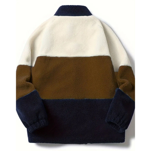Veste en polaire sherpa personnalisée pour homme, coupe-vent, respirante, séchage rapide, écologique, col montant, logo frontal, confortable, pour l'hiver et les activités de plein air - Product Image 2