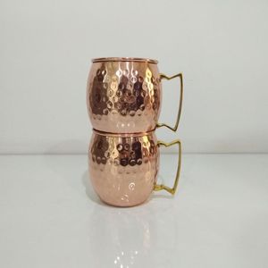 Mug en cuivre pur martelé authentique pour bar et usage domestique – Vaisselle de bar de haute qualité pour la maison et les hôtels - Product Image 1