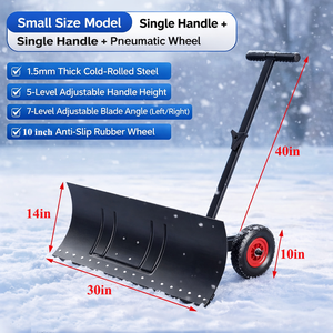 Pousse-neige de 30 pouces avec roues, pelle à neige en acier robuste avec poignée réglable et pneus pneumatiques ODGWTO010 - Product Image 4