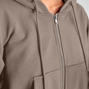 Moda mujer invierno grueso térmico ligero polar sin forro recortado correr Sudadera con capucha algodón transpirable de punto - Product Image 5