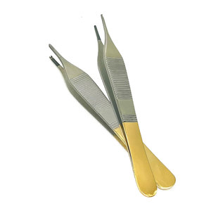 ชุดคีมตัดและคีมจับกระดาษทิชชู Adson 2 ชิ้น ขนาด 4.75 นิ้ว แบบใช้มือ พร้อมหัวทังสเตนคาร์ไบด์ ด้ามจับสีทอง - Product Image 5