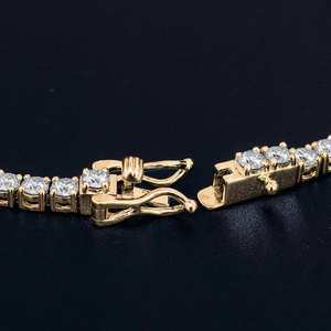 High Quality IGI Certified Hip Hop Bling Tennis Chain Necklace with Moissanite Stones Gold Plated Unisex Available Best Price - Product Image 3