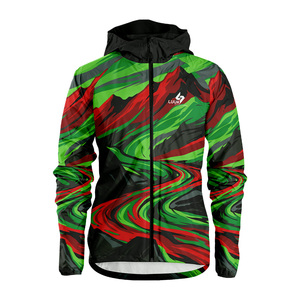 Custom Sublimated Hooded Zipper Windbreaker <b>Jacket</b> Eco Friendly <b>Lightweight</b> Waterproof Sports Running <b>Jacket</b> OEM Manufacturer - Product Image 2