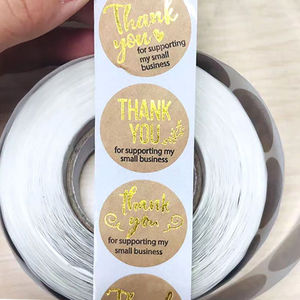 Custom Waterproof Thank You <b>Labels</b> Stickers for Sealed <b>Packaging</b> Custom Self Adhesive Metallic Letters Stickers - Product Image 3
