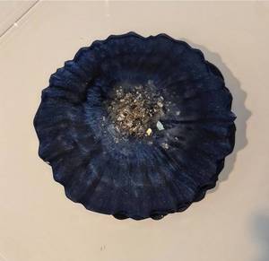 Belladec Handmade Lightweight <b>Blue</b> Crushed Glass Agate Geode Resin <b>Coaster</b> <b>Blue</b> Galaxy Bespoke Wine Drinks Home Decor - Product Image 3