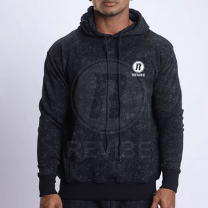 Ensemble court tendance pour homme, sweat à capuche délavé, toucher doux, look élégant, 100 % coton avec doublure polaire - Product Image 4