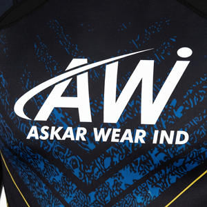Askar Wear Ind – T-shirt de sport à manches longues pour homme, imprimé par sublimation, séchage rapide, design bleu, noir, jaune - Product Image 5