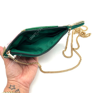 Pochette artisanale perlée en forme de bouteille de champagne pour femme, sac de soirée fantaisie avec chaîne, sac à main de soirée, fournisseur OEM - Product Image 4