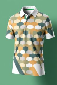 Camiseta de Golf para Hombre, Personalizada, con Tejido Refrigerante, Transpirable, con Letras Bordadas, de Alto Rendimiento, con Cierre - Product Image 6