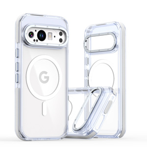 Étui de téléphone transparent en TPU PC pour Google Pixel avec anneau magnétique et prise en charge de la charge sans fil - Product Image 1