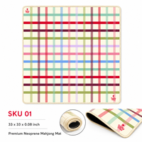 Tapis de Mahjong de Luxe Original Lucky Tiles à Motif Écossais 33'' en Néoprène Premium Antidérapant Résistant à l'Eau Pliable Personnalisé pour Poker Américain