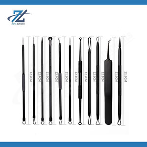 Blackhead and Whitehead Remover Tool Kit 11PCS Stainless Steel Acne Extraction Tools with Leather Bag Case Removal Kit Pakistan - Product Image 4