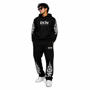 Conjunto Deportivo Oversize con Estampado Acid Wash, Chaqueta Cortavientos Personalizada, Pantalones Deportivos 100% Algodón, Desmontables y Ligeros - Product Image 1
