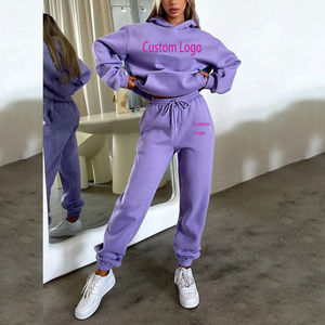 Ensemble survêtement femme personnalisé avec logo, sweat à capuche et pantalon de jogging, coupe oversize, épaules tombantes, 2 pièces, streetwear, blanc - Product Image 4