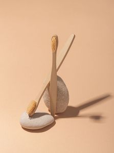 Natural Bamboo <b>Toothbrush</b> with Soft Charcoal Bristles – Eco-Friendly <b>Disposable</b> <b>Toothbrush</b> - Product Image 1