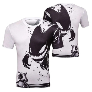 T-shirt à manches raglan pour homme, imprimé par sublimation, col en V, motif rayé, séchage rapide, style sportif, coupe classique, 100% polyester - Product Image 4