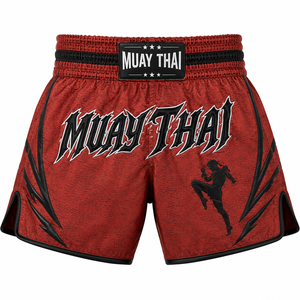 Shorts de Muay Thai à taille élastique, shorts de compétition de Muay Thai, shorts d'entraînement de Muay Thai pour hommes, shorts d'entraînement de Muay Thai pour femmes - Product Image 3