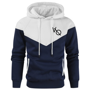 Automne et hiver nouvelle mode sweat à capuche couture imprimé sweat à capuche pour hommes, sweat à capuche imprimé décontracté pull polaire ample swea - Product Image 4