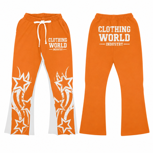 Customized Track Joggers Flared Pant Baggy High Quality <b>Wind</b> <b>Breaker</b> Distressed Wide Legs cotton/fleece men's pants washed - Product Image 2