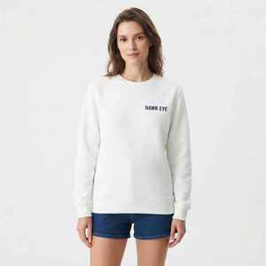 เสื้อสเวตเชิ้ตคอกลมสีขาวสำหรับผู้หญิง พิมพ์ลายตัวอักษร ทรงปกติ ผ้าฝ้ายถัก สวมใส่สบายๆ สำหรับฤดูใบไม้ร่วง - Product Image 4
