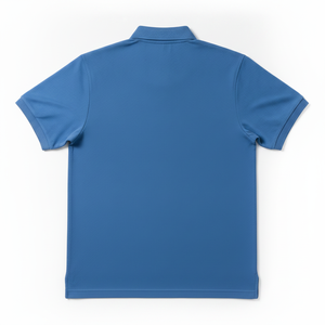 Men's Solid <b>Blue</b> Short Sleeve Pique <b>Polo</b> <b>Shirt</b> Regular Fit Casual Style Knitted Fabric - Product Image 2