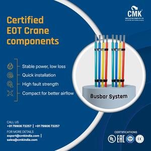 บัสบาร์เครน CMK 160A /250A /400A สำหรับ EOT  ตัวนำไฟฟ้า 4.5 เมตร 240V 50Hz รางจ่ายไฟ ทนอุณหภูมิสูง 85 องศาเซลเซียส ผลิตในอินเดีย - Product Image 4