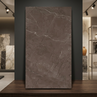 Carreaux de porcelaine émaillée modernes Pulpis Brown Terrazzo, 60x120cm, décoratifs, imitation brique, pour sol et mur extérieur