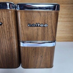 et of 4 Wooden Storage Containers with Silver Metal Lid Suitable For Storing Spices Pulses Grains And Baking Essentials - Product Image 2