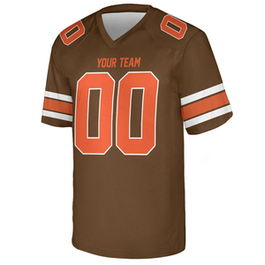Jersey de Fútbol Americano OEM de Primera Calidad, Diseño Personalizado al por Mayor, 100% Poliéster, Unisex, Manga Corta, Antibacteriano, Transpirable, en Oferta - Product Image 1