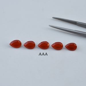 หินออนิกซ์สีแดงธรรมชาติทรงลูกแพร์ขนาด 5 มม. 8 มม. เกรด AAA หินออนิกซ์เจียระไนจากผู้ผลิตตามสั่งออนไลน์ Alibaba อินเดีย - Product Image 2