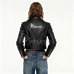 Chaqueta de Cuero Ajustada para Hombre, Estilo Motero, Cuello Alto, Logotipo Frontal, Resistente al Viento y Transpirable, para Invierno - Product Image 6