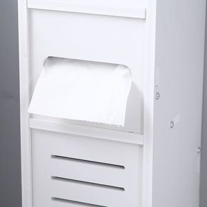 Narrow PVC Bathroom Shelves 80cm High Paper Towel Storage Cabinet (15.5x17x80) - Product Image 6