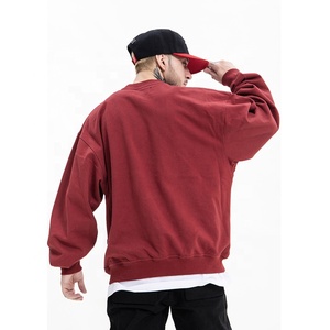 เสื้อสเวตเชิ้ตคอกลมสีดำสำหรับผู้ชาย ผ้าฝ้าย 100% ทรงโอเวอร์ไซส์ สวมใส่สบาย สีพื้น ผ้าถัก เหมาะสำหรับใส่ในฤดูใบไม้ร่วง - Product Image 6