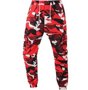 Pantalon de jogging décontracté pour homme, imprimé camouflage, taille élastique avec cordon de serrage, poches cargo, style printemps, en polyester mi-lourd - Product Image 5