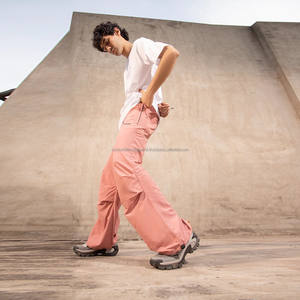 Premium Quality Nylon Baggy Pants Custom Style Print Funky Streetwear Long Knitted Adjustable Stopper Trackpants Embroidered Men - Product Image 5