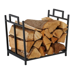 Support à bois de chauffage en métal thermolaqué, étagère de rangement pour bois de chauffage pour usage intérieur et extérieur, support à bûches thermolaqué pour cheminée intérieure - Product Image 4