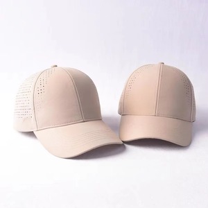 New Design Breathable Unisex 6-Panel Laser Cut <b>Baseball</b> <b>Cap</b> Custom Logo <b>Plain</b> Sports Hat with Street Style Dot Pattern - Product Image 2