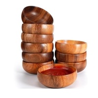 Bols en bois faits à la main, ronds, en bois naturel, design minimaliste, pour servir les aliments, idéal pour offrir en cadeau