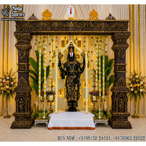Décor de scène Balaji d'inspiration temple pour la cérémonie du fil du sud de l'Inde - Product Image 1