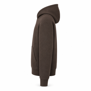 Sweat à capuche homme en molleton de coton épais, coupe droite, couleur taupe, sans cordon de serrage, épaules tombantes, poche, séchage rapide, vente en gros - Product Image 5
