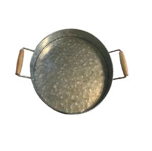 Juego de 3 bandejas rectangulares de metal galvanizado con asas de cuerda para decoración del hogar estilo rústico, bandejas para servir comida. - Product Image 5