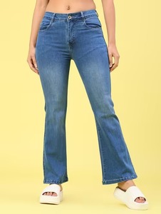 Women's <b>Boot</b> Cut Jeans Latest Design & Fashion New Style Knee Length Vintage Eco-Friendly Cotton Denim Collection - Product Image 1