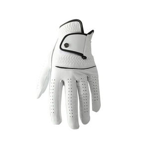 White Genuine Leather Golf Glove Right Hand Breathable <b>Hook</b> And Loop Closure Unisex Sports <b>Outdoor</b> Riding Unisex - Product Image 4