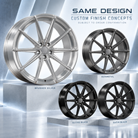 Jante forgée à dix rayons, face usinée, finition argentée, concave peu profonde, 18-22 pouces, 5x112 5x114.3, en alliage 6061-T6 pour BMW Audi Mercedes-Benz
