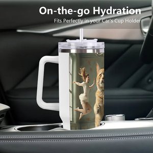 40oz Large Stainless Steel Tumbler <b>With</b> <b>Straw</b> For Corporate Fitness Events - Product Image 3