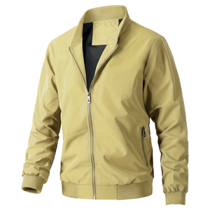 Men's Lightweight Bomber Jacket Custom Logo Polyester Windbreaker Full Zip Casual Outdoor Streetwear Spring Autumn Wholesale - Product Image 1